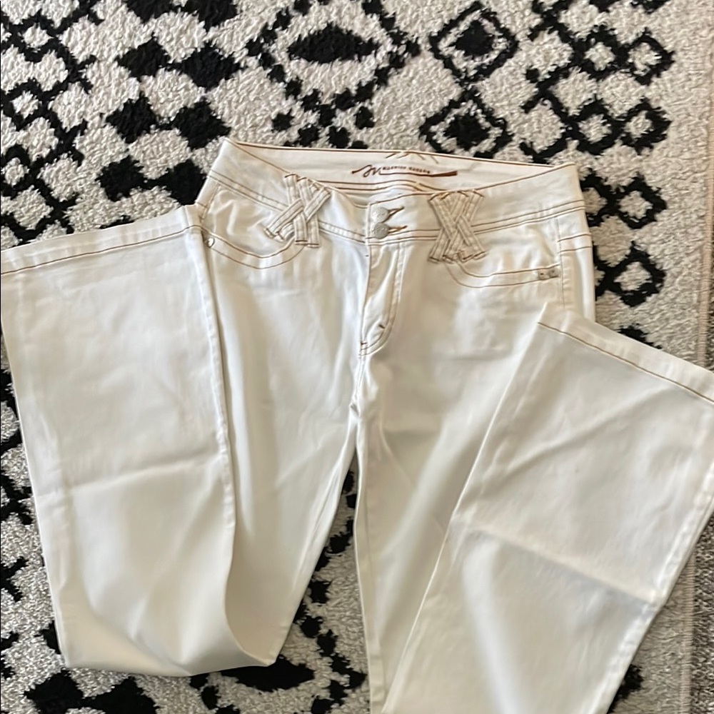White Jeans with Stitch Detailing